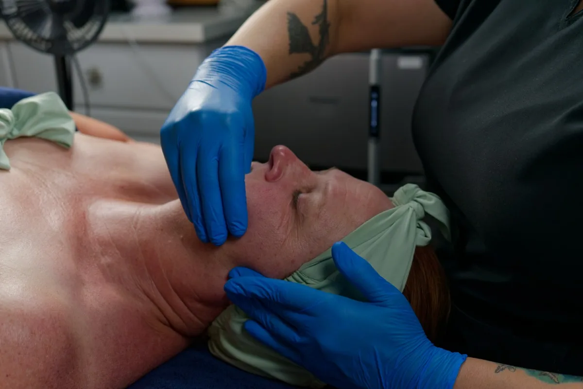 Buccal facial sculpting treatment at Central Coast Red Coral Spa