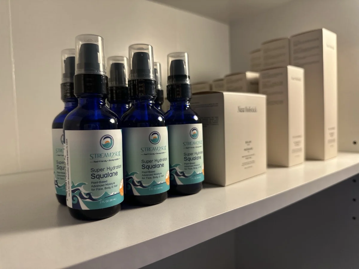 Stream2Sea and Nusa Holistick retail products at Red Coral Spa