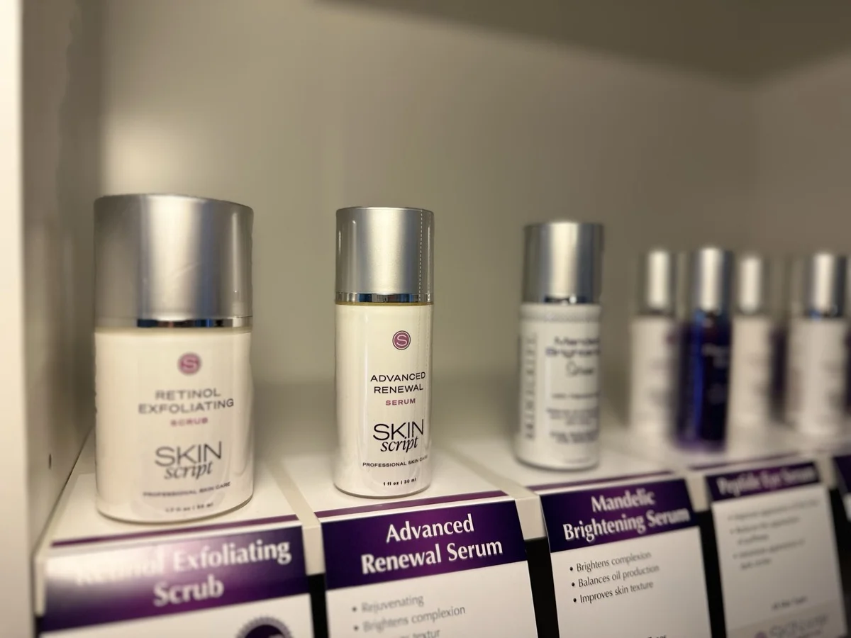 Skin Script professional skincare products at Central Coast Red Coral Spa